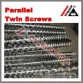 Extruder parallel double barrel screws for plastic extruder machine